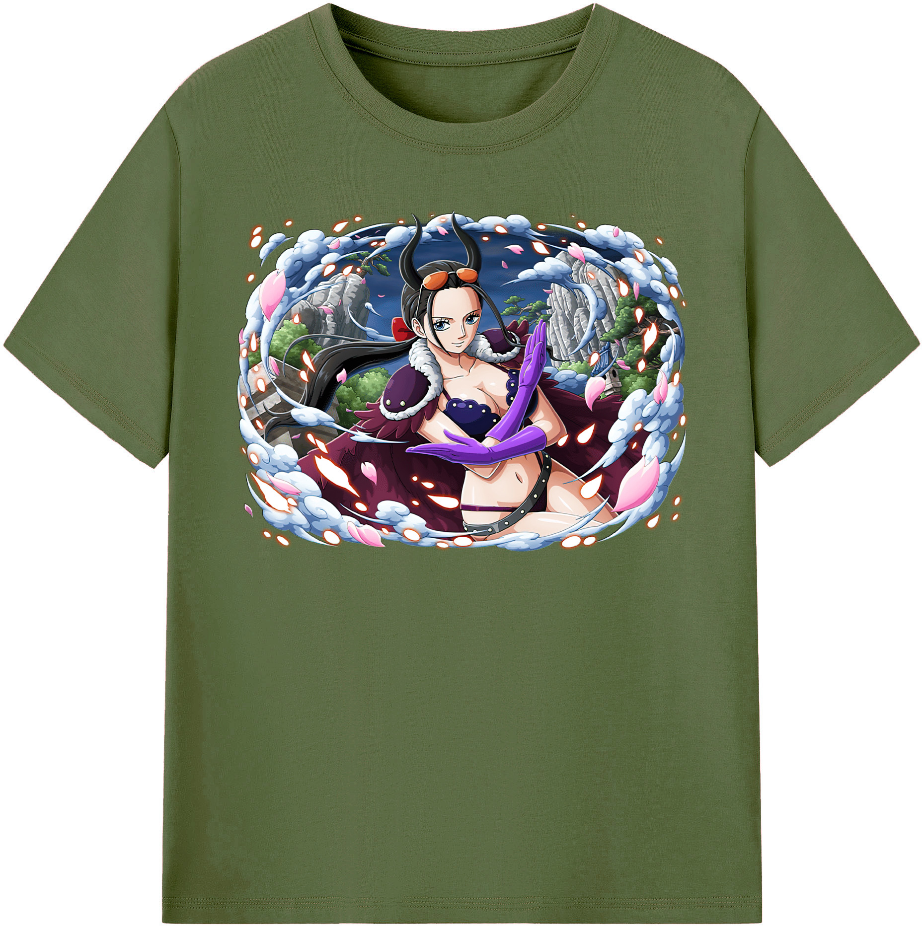 ワンピース ニコ・ロビン ONE PIECE Nico Robin 綿100％半袖Tシャツ（フロントプリント）